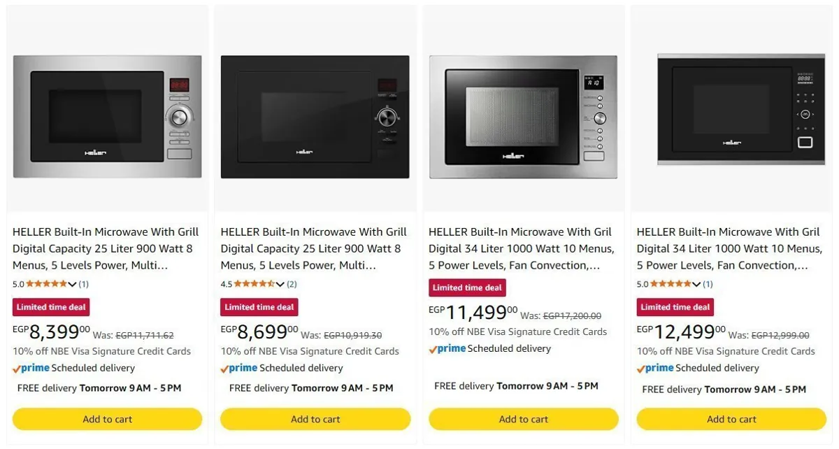 صورة 💥عرض علي ميكروويف 25 لتر Built-in ديجيتال بشواية بقدرة 900 وات موديل HMBN-25G من Heller ب 8,399 جنيه