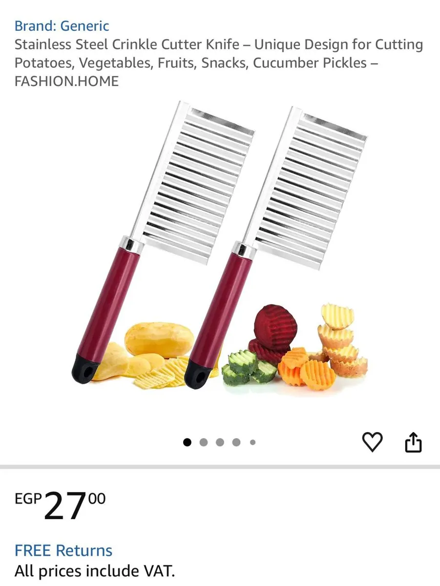 صورة ⚡️ عرض على قطّاعة بطاطس وخضار مموجة من الستانلس ستيل 🔥🥔