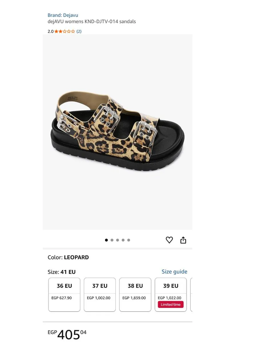 صورة 🔥 عرض على صندل حريمي بنقشة Leopard من Dejavu 🐆