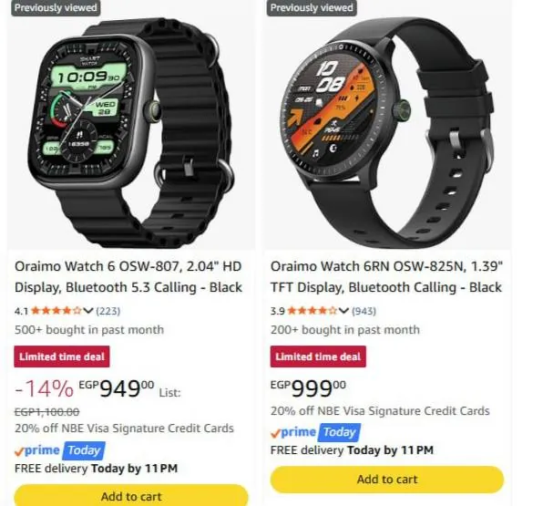 صورة ساعة أورايمو الذكية Oraimo OSW-807 بسعر 901ج بعد الخصم