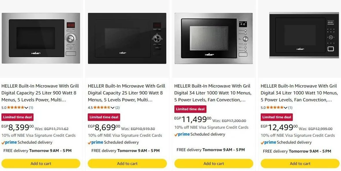 صورة ميكروويف 25 لتر Built-in ديجيتال بشواية بقدرة 900 وات موديل HMBN-25G من Heller بسعر8,399ج