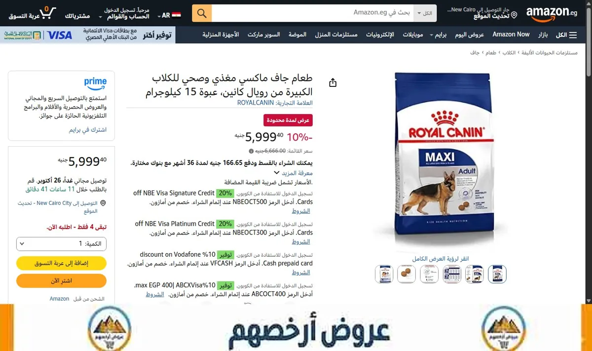 صورة طعام جاف ماكسي مغذي وصحي للكلاب الكبيرة من رويال كانين، عبوة 15 كيلوجرام