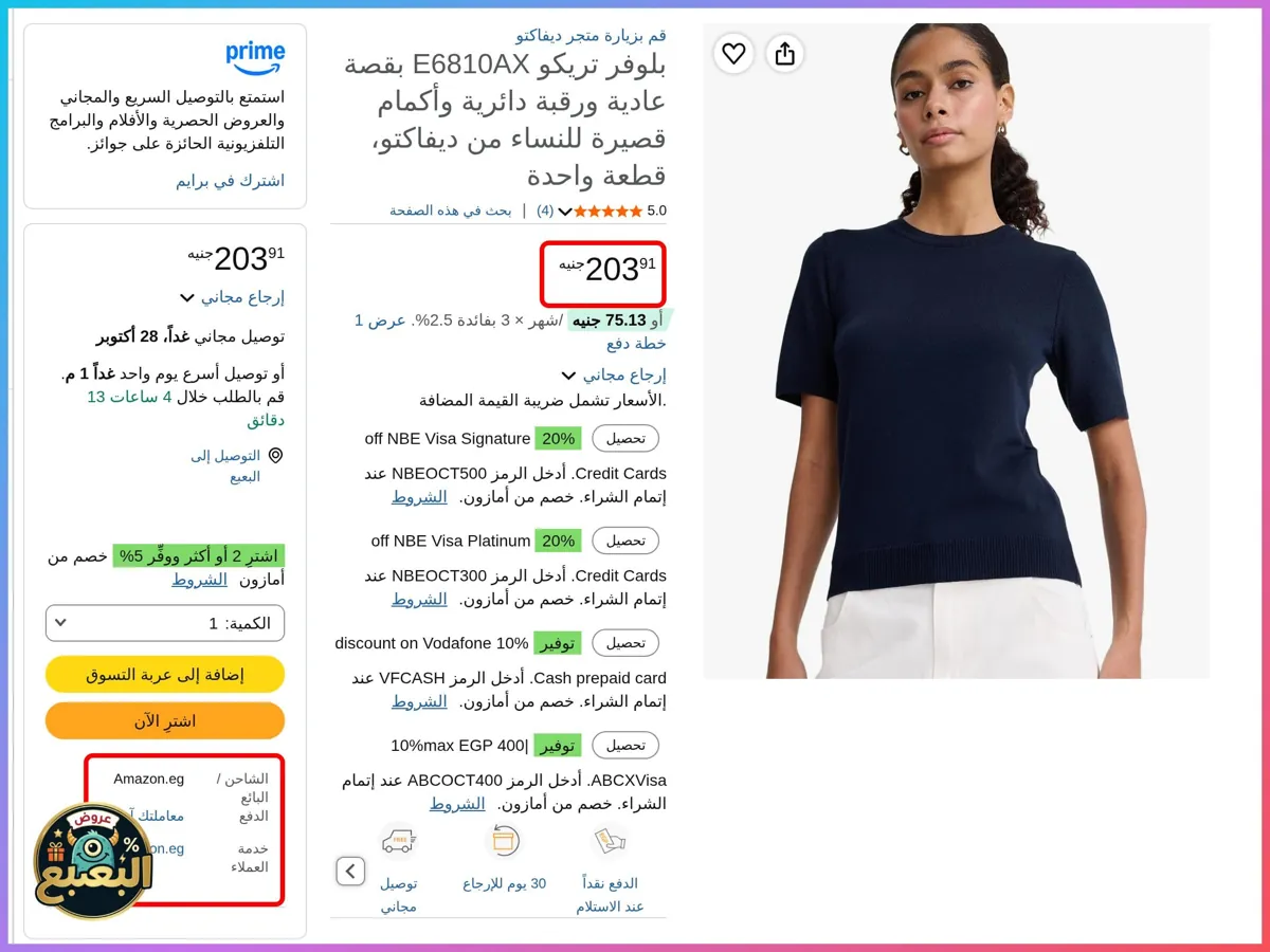 صورة 📢 عرض على بلوفر تريكو بقصة عادية ورقبة دائرية من ديفاكتو Defacto 👕