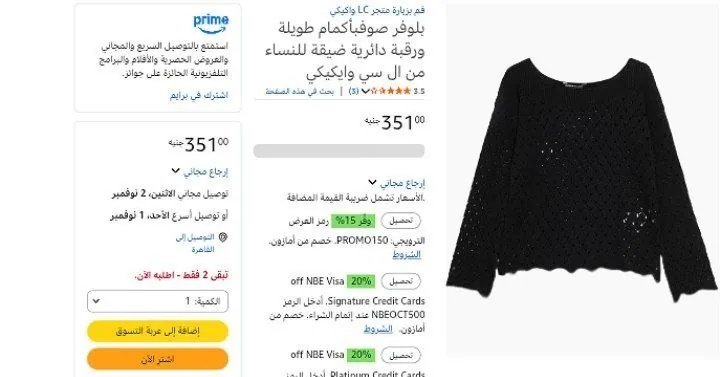 صورة بلوفر صوفبأكمام طويلة ورقبة دائرية ضيقة للنساء من ال سي وايكيكي