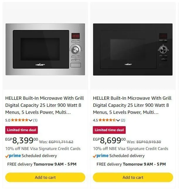 صورة ميكروويف 25 لتر Built-in ديجيتال بشواية بقدرة 900 وات موديل HMBN-25G من Heller ب 8,399 ج