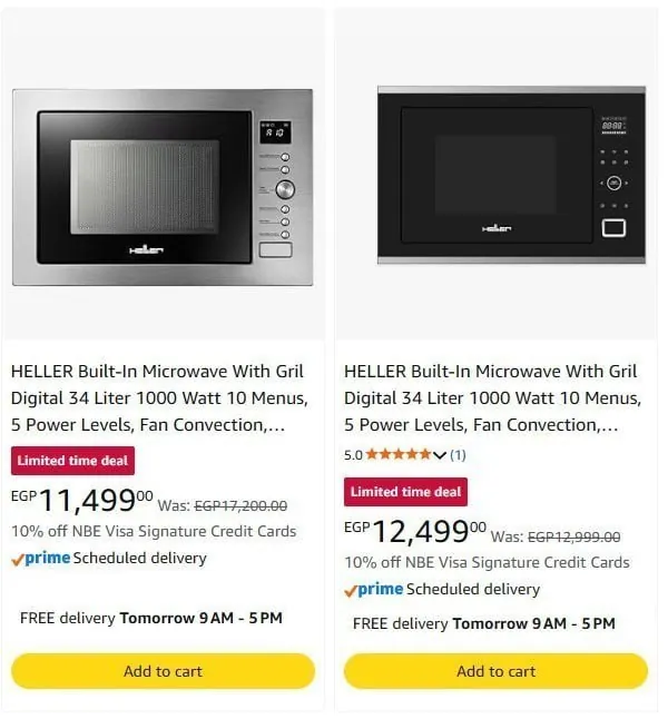 صورة ميكروويف 34 لتر Built-in ديجيتال بشواية بقدرة 900 وات موديل HMBN-34GC من Heller ب 11,499 ج